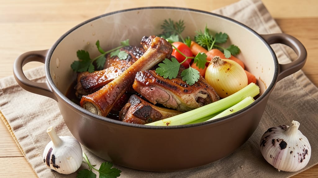 Alton Brown's Beef Stock Recipe: Deep Umami Richness From Simmered Bones