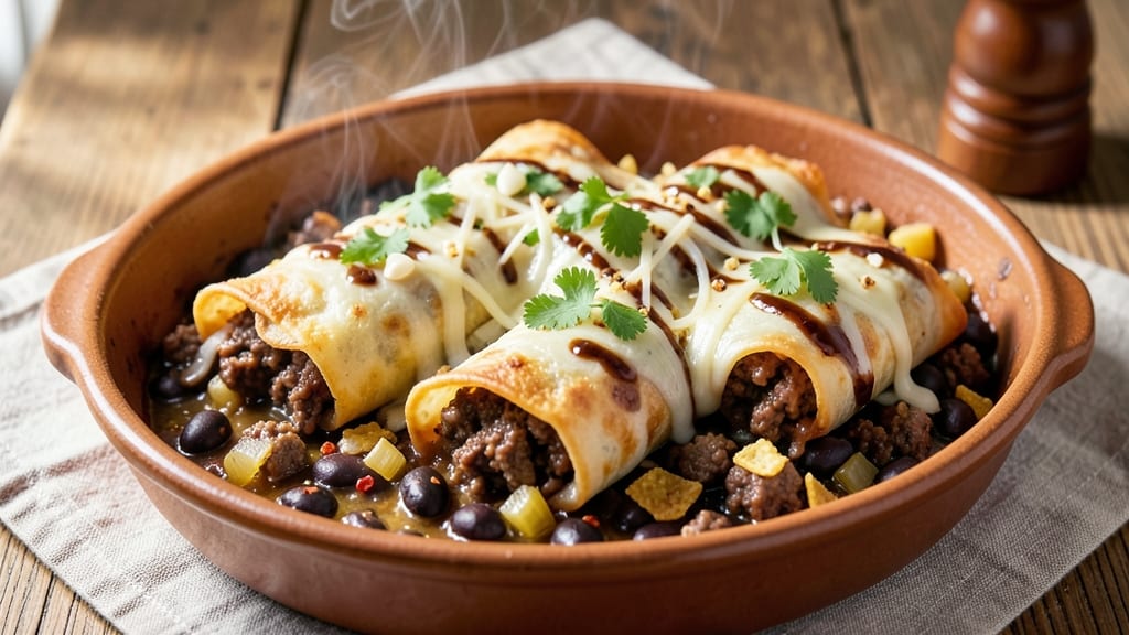 Beef and Bean Chimichangas Recipe: Crispy Tortilla Bites With Cheesy Pull-Apart Magic