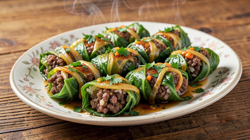 Beef and Rice Cabbage Rolls Recipe: Cabbage Wraps Stuffed With Savory Beef and Herbed Rice
