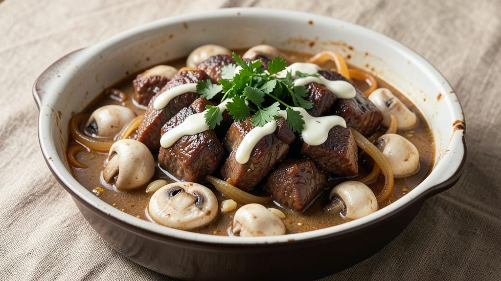Beef and Mushroom Stroganoff Recipe: Slow-Cooker Creamy Luxe With Tender Beef