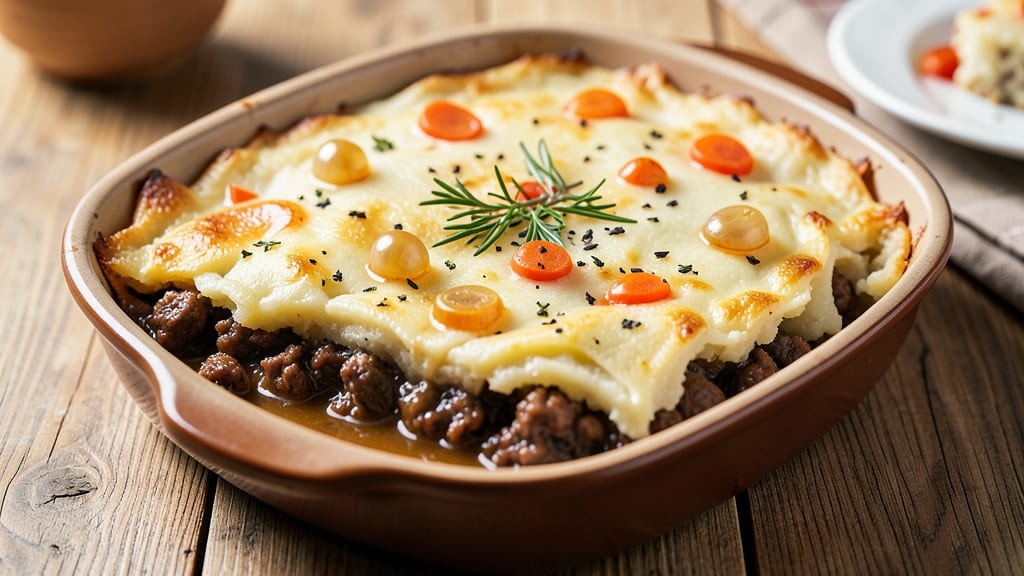 Beef and Potato Shepherd's Pie Recipe: Crispy Top, Savory Meat Layers