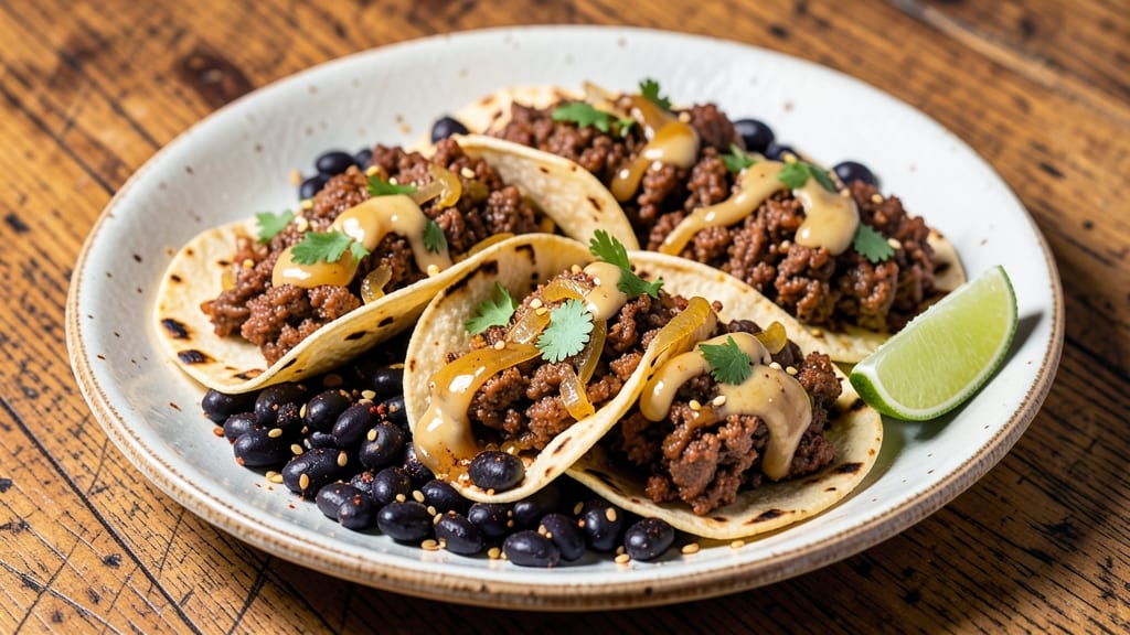 Beef and Bean Tacos Recipe: Spiced Ground Beef and Smoky Black Bean Fusion
