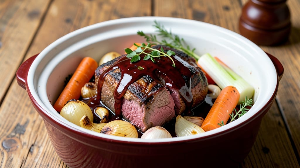 Beef and Red Wine Slow Cooker Recipe: Deep Umami Braise With Caramelized Fond