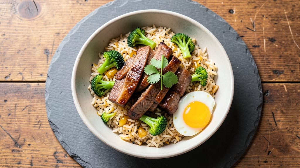 Beef and Broccoli Fried Rice Recipe: Wok-Tossed Umami Crunch With Silky Egg Swirl