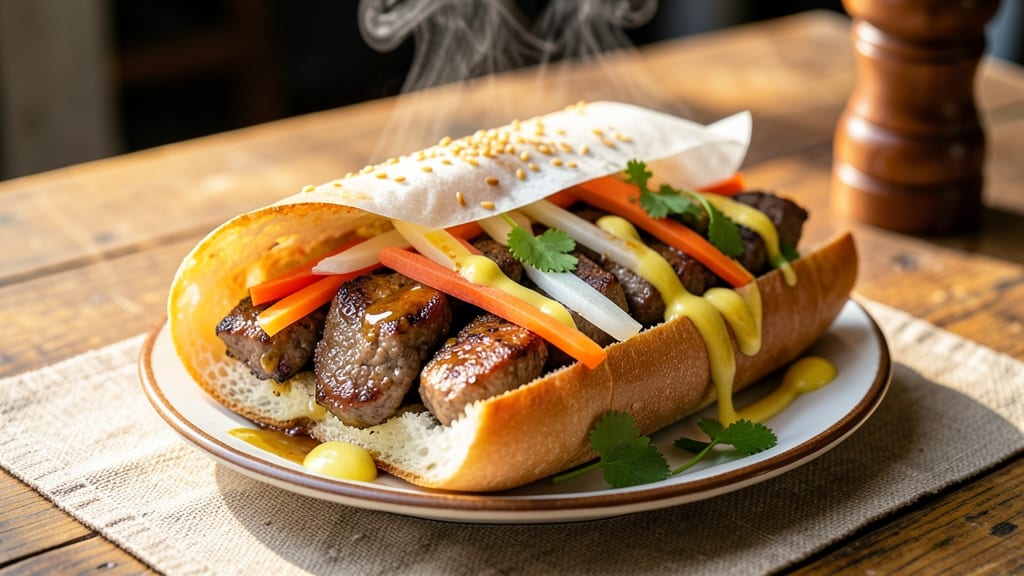 Authentic Beef Banh Mi Recipe: Crispy Baguette Hugs Juicy Paté and Pickled Veg