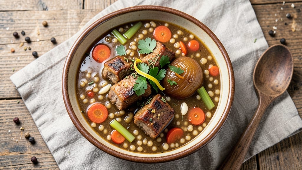 Beef Barley Soup Recipe With Stew Meat: Savory Stew Meat Simmered With Pearl Barley