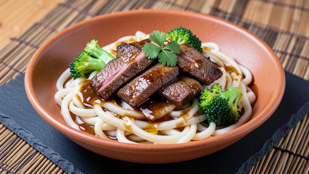 Beef and Broccoli Udon Noodles Recipe: Wok-Seared Meat and Silky Soy-Ginger Sauce
