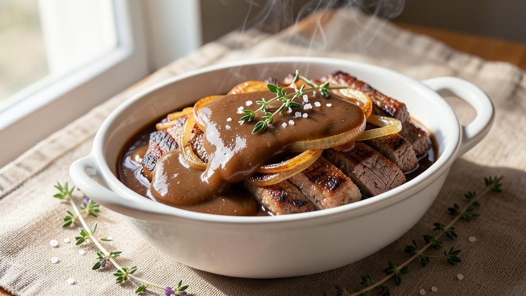 Beef and Onion Gravy Recipe: Deep-Rich Flavor From Pan Drippings