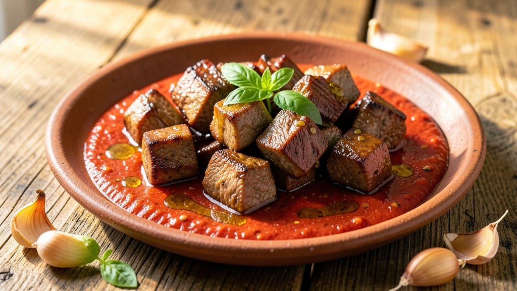 Beef Arrabiata Recipe: Spicy Tomato-Braised Steak Bites