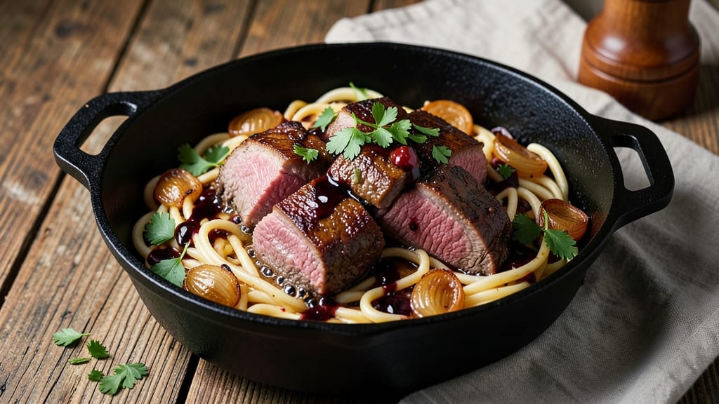 Beef and Noodles Dutch Oven Recipe: Deep Umami Braise With Caramelized Onions and Herbs