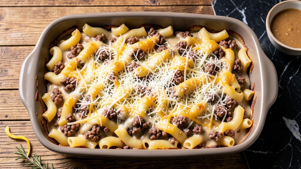 Beef and Pasta Casserole Recipe: Cheesy Layers That Bake to Golden Crunch