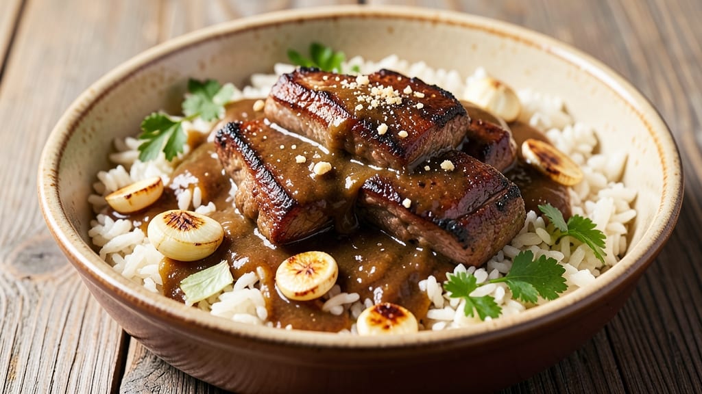 Beef and Gravy Over Rice Recipe: One-Pan Dinner With Rich, Pan-Sauce Gravy