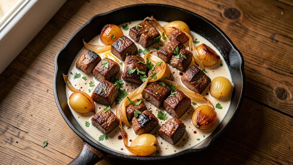 Beef and Onion Casserole Recipe: Cheesy Crisp Top, Melty Layers