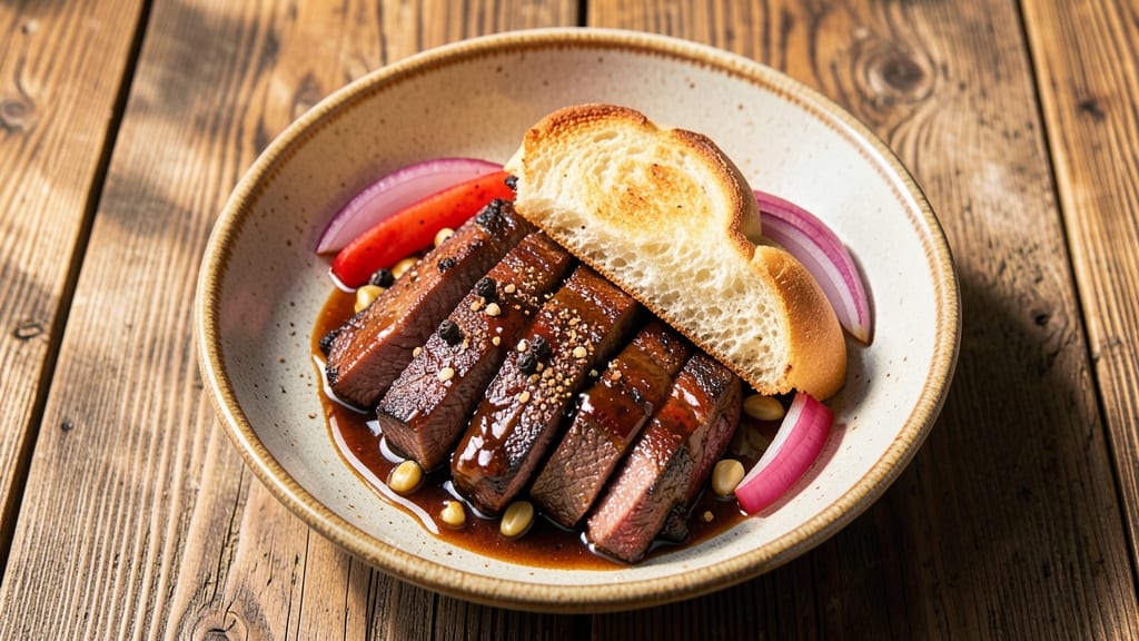 Barbecued Beef on a Bun Recipe: Crispy-Skinned Bun Hugs Juicy Smoked Meat
