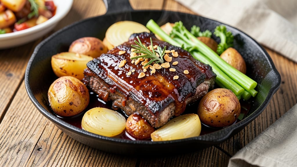 BBQ Beef Chuck Short Ribs Recipe: Deep Red Wine Braise with Caramelized Root Vegetables