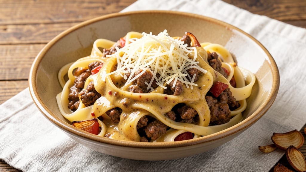 Alfredo Sauce Ground Beef Pasta Recipe: Creamy Tomato Twist With Hearty Protein