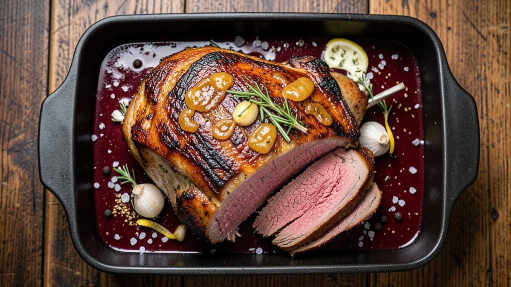 5-Star Roast Beef Recipe: Au Jus-Poached Tenderness with Crispy Herb Crust