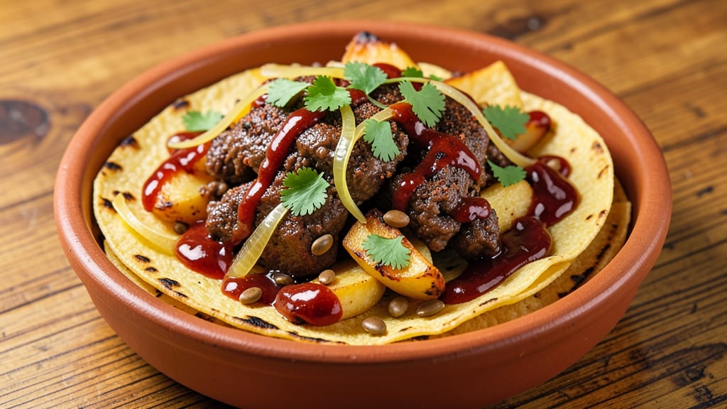 Beef and Potato Tacos Recipe: Crispy Tortilla Wraps with Spiced Meat and Potato Bites