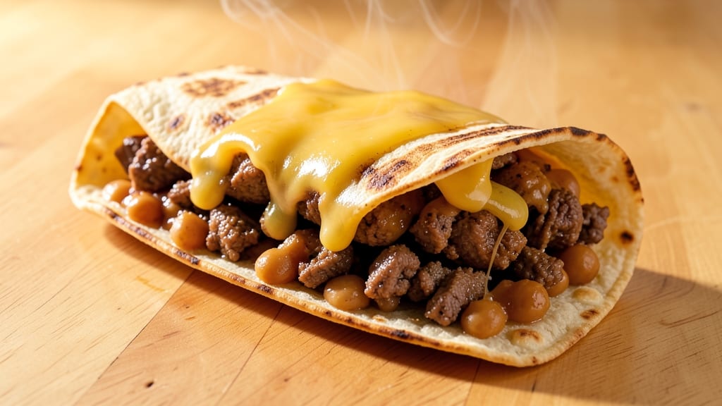 Beef and Refried Bean Burritos Recipe: Crispy Tortilla Crunch With Gooey Cheese Rivers