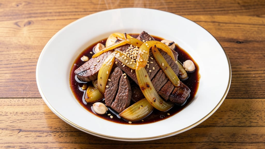 Beef and Onion Chinese Recipe: Wok-Fried Savory Crunch With Silky Sauce