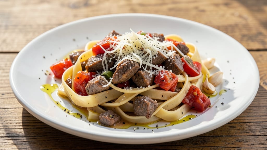 Beef and Briccoli Recipe: Hearty Pasta with Crispy Edges and Umami Depth
