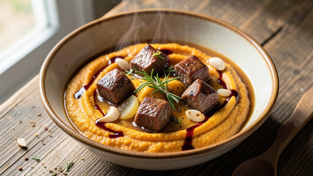 Beef and Butternut Squash Stew Recipe: Deep-Red Wine Braise With Caramelized Onions