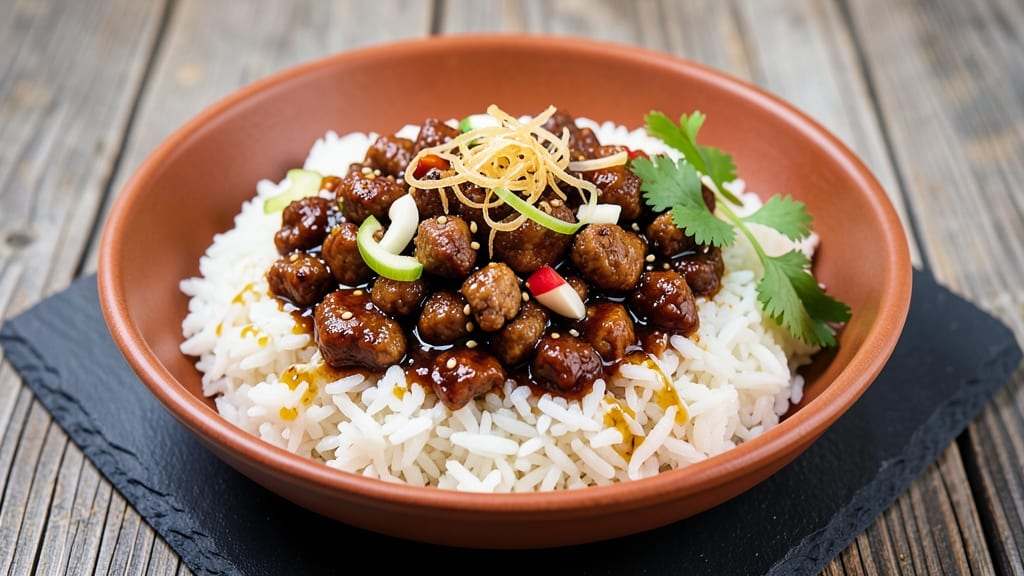 Asian Ground Beef and Rice Recipe: Wok-Fried Fragrant Rice with Caramelized Beef Bites
