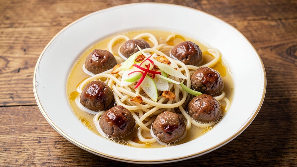 Beef Ball Noodle Soup Recipe: Umami-Packed Broth with Chewy Meatballs
