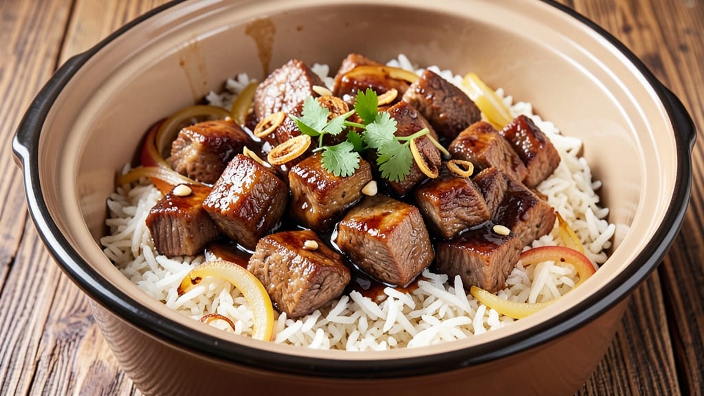 Beef and Rice Pressure Cooker Recipe: Tender Meat and Fluffy Grains in 30 Minutes