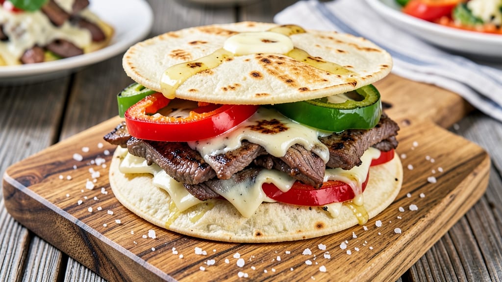 Beef and Pepper Sandwich Recipe: Crispy Tortilla Crunch With Cheesy Melted Rivers