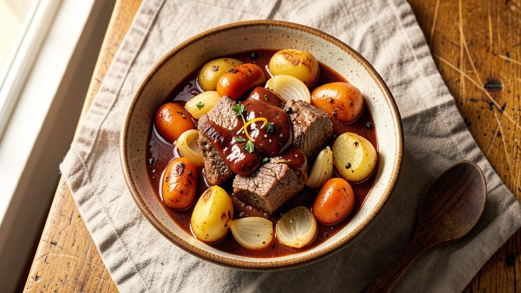 Beef and Sausage Stew Recipe: Deep Umami Braise With Caramelized Root Vegetables